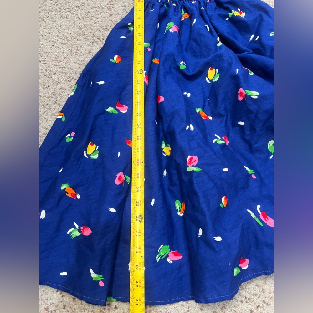 Sabino 80s Blue Floral novelty rockabilly Pockets Pin Up Glam Fit Flare dress‎ 8 - Picture 9 of 12
